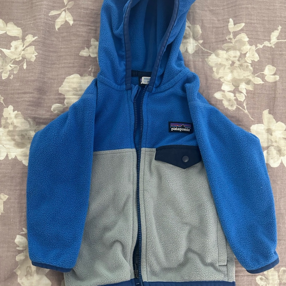 Patagonia Blue and Gray Fleece Jacket